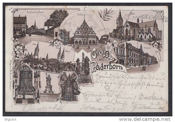 AK Litho Gruss Aus Paderborn  Gelaufen 18.4.98 - Paderborn