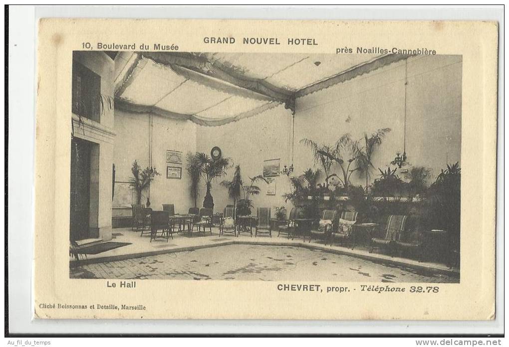MARSEILLE , GRAND NOUVEL HOTEL , BOULEVARD DU MUSEE , LE HALL - Canebière, Centre Ville