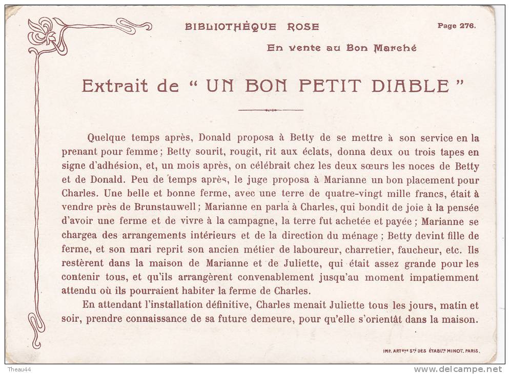 ¤¤  - CHROMO (dim 16 X 11.5)  -  AU BON MARCHE  -  5  -  Un Bon Petit Diable  -  Quelque Temps Après .... - Autres & Non Classés