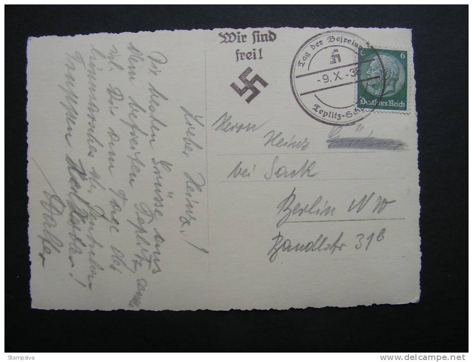 == Teplitz  Teplice Karte  Befreiung 1938 - Covers & Documents