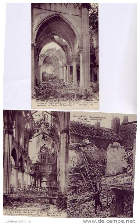 Guerre 14/18   Ruines Dans Le Nord   ( Voir Scan)  Ensemble De 10 Cartes - Guerra 1914-18