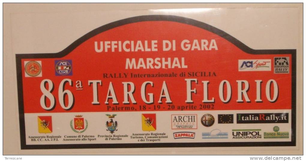 X MAX BIG Adesivo Stiker Etiqueta PLACCA TARGA RALLYE 86 TARGA FLORIO CM. 20 X 39 CAR RACE SEE AUTOMOBILIA - Rallye (Rally) Plates