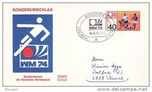 GERMANY 1974 WORLD CUP  POSTMARK - 1974 – Germania Ovest