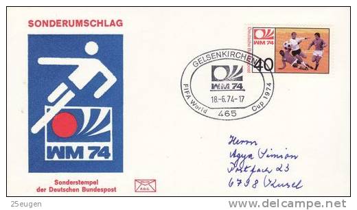 GERMANY 1974 WORLD CUP  POSTMARK - 1974 – Germania Ovest