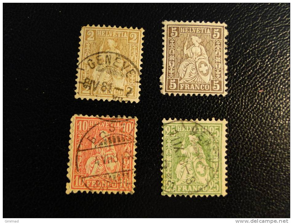 4 Helvetia Assises (1862) - Used Stamps