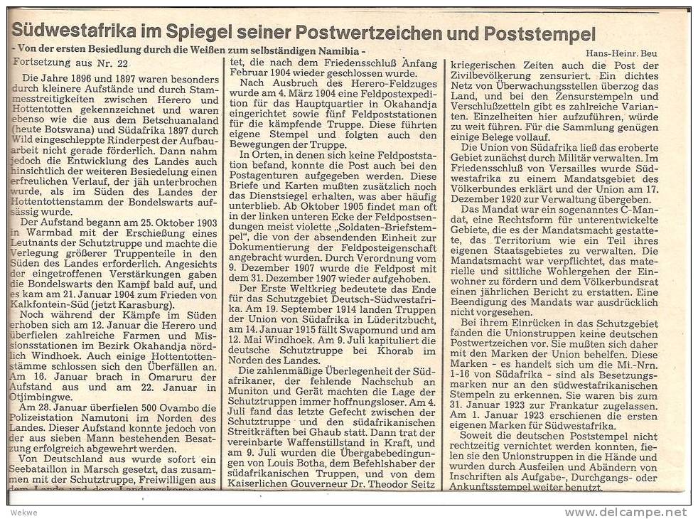 SWA / Postgeschichte - Philately And Postal History