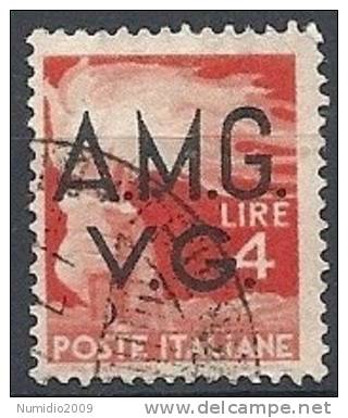 1945-47 TRIESTE AMG VG USATO DEMOCRATICA 4 LIRE - RR10519 - Gebraucht