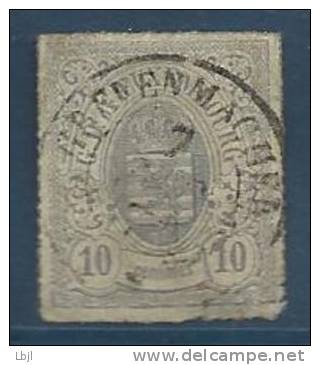 LUXEMBOURG , 10 C  , Type Percé En Lignes Colorées , 1865 - 73 - 1859-1880 Stemmi