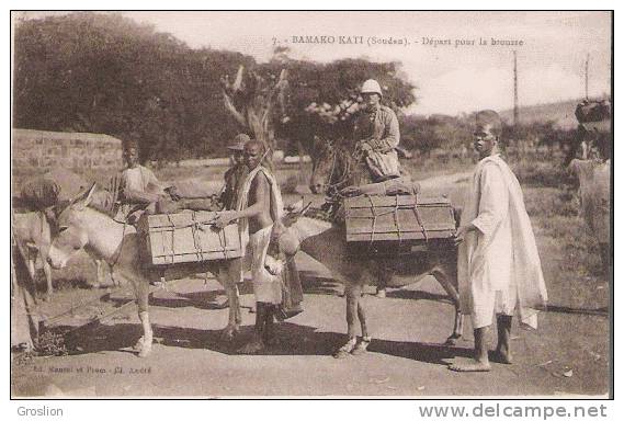 BAMAKO KATI (SOUDAN) 7 DEPART POUR LA BTOUSSE (ANES ET PORTEURS) - Mali