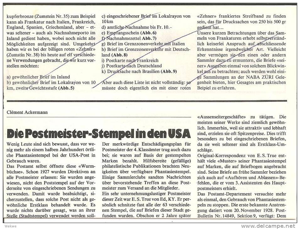 USA /  Postmeistestempel (3 Informative Seiten) - Matasellos