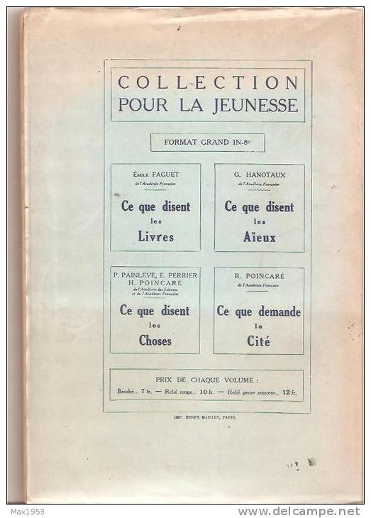 CE QUE DISENT LES CHOSES, Par MM. PAINLEVE, PERRIER, H. POINCARE Librairie Hachette, 1927 - Hachette