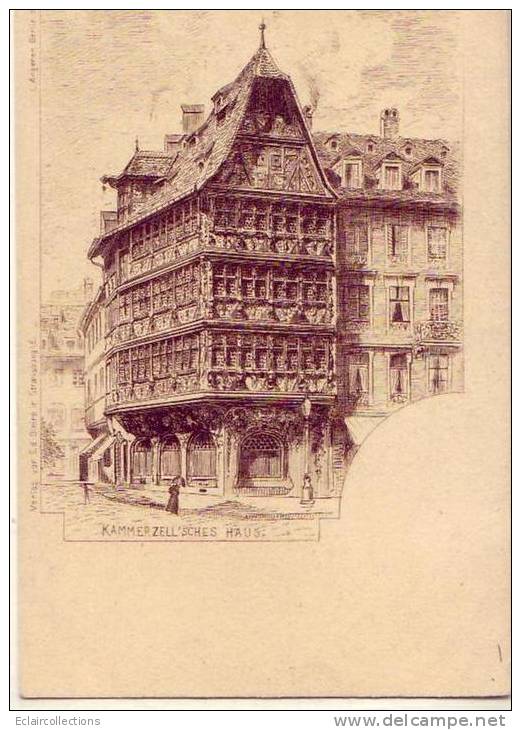 Strasbourg        67      Maison Kammerzell   Eau Forte (voir Scan) - Straatsburg