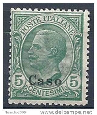 1912 EGEO CASO EFFIGIE 5 CENT MNH ** - RR10542 - Egeo (Caso)
