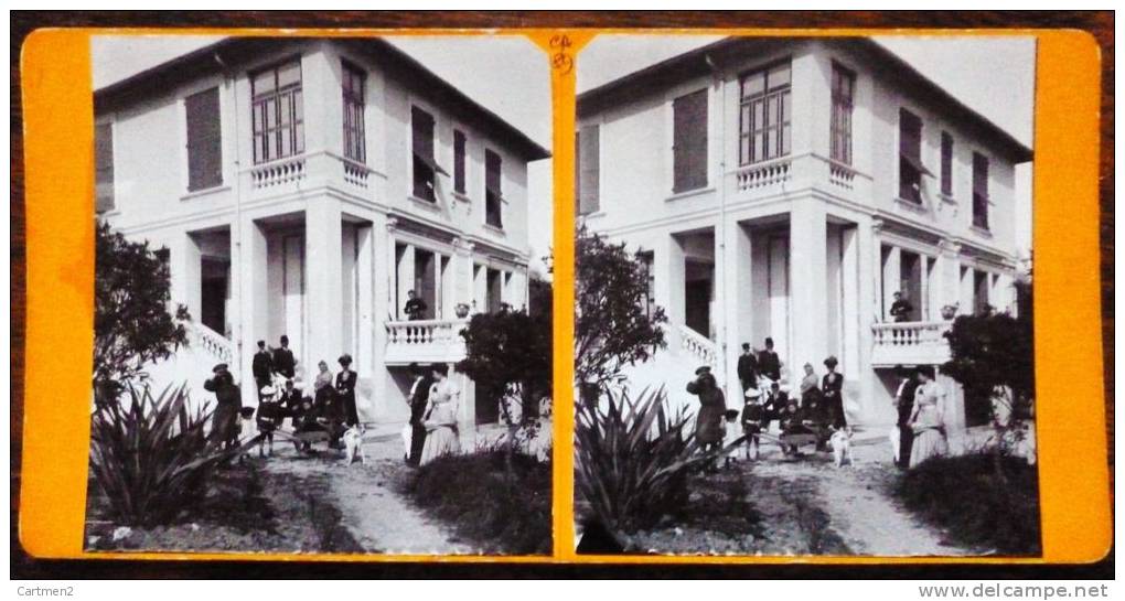 PHOTOGRAPHIE STEREO : VILLA A JUAN-LES-PINS LA FAMILLE CHUPUYS 28 AVRIL 1908 - Other & Unclassified