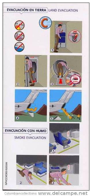 Lote TSA1, Colombia, Avianca, MD 83, Tarjeta De Seguridad, Safety Card - Consignes De Sécurité