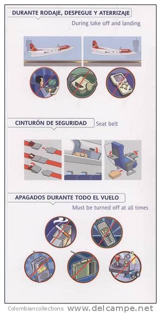 Lote TSA7, Colombia, Avianca, Fokker 50, Tarjeta De Seguridad, Safety Card - Safety Cards