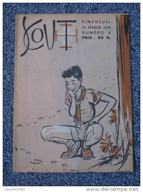 Revue SCOUT Février 1959 Couverture De JOUBERT - Padvinderij