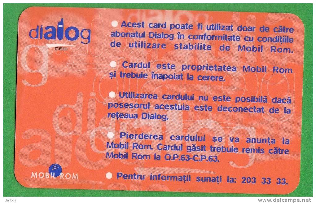 Romania. Dialog Club Card. GSM Club Card. - Andere & Zonder Classificatie