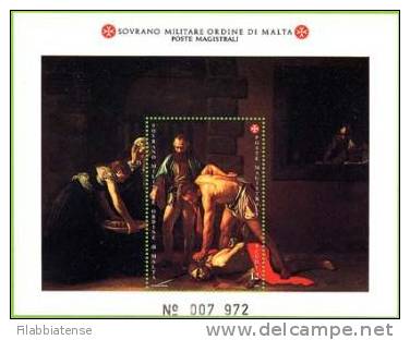 1992 - Sovrano Militare Ordine Di Malta BF 36 Quadro Del Caravaggio   ++++++++++ - Quadri