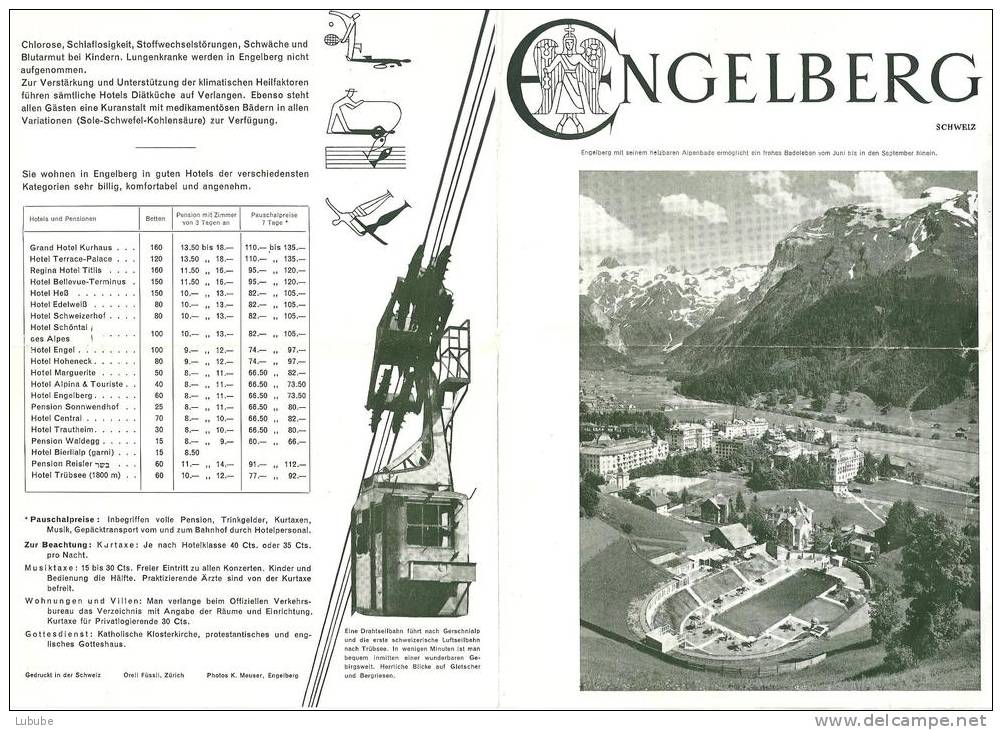 Faltblatt  "Engelberg"         1941 - Tourismus