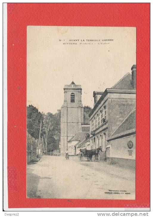 62 RIVIERE Cpa Petite Animation L ' Eglise    Edit Ledieu - Autres & Non Classés