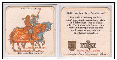 First Pils Ritter , No 11 , Ritter In Leichtem Stechzeug - Bierdeckel