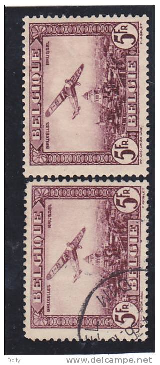 TIMBRE  DE BELGIQUE N5 PA   NEUF* + OBLITERES  1930   -5PA VIOLET -BRUN - Neufs