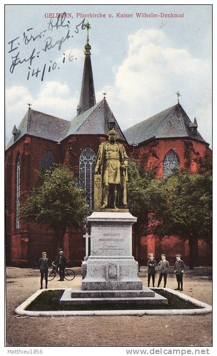 CPA Octobre 1910 GELDERN - Pfarrkirche Und Kaiser Wilhelm-Denkmal (ww1, Wk1) - Geldern