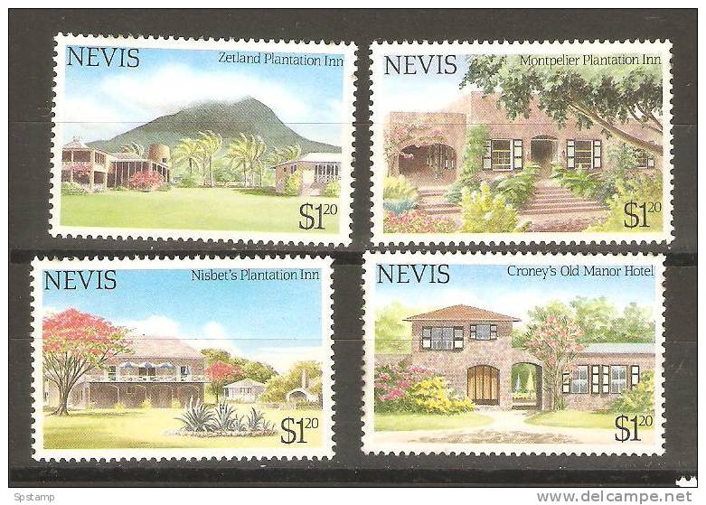 Nevis 1985  Tourism Hotel Scenes Set (4) MNH - St.Kitts En Nevis ( 1983-...)