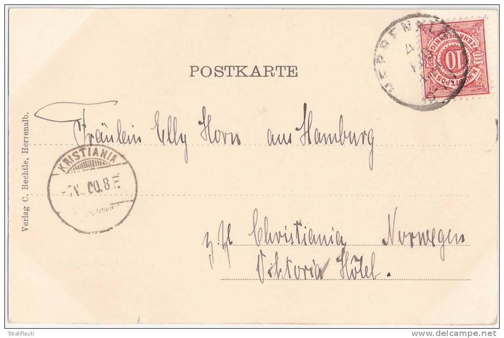 Bad Herrenalb Jugendstil Rahmen Mit Weinkönigin Conversationshaus 4.8.1900 Gelaufen - Calw