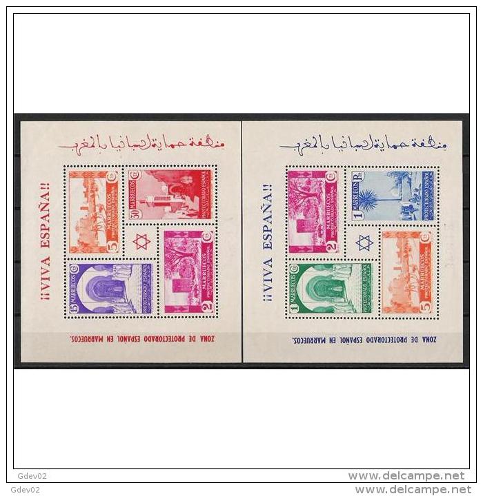 MA167STV-LFT3829TARM. Maroc Marocco MARRUECOS ESPAÑOL TIPOS DE 1935 1937 (Ed 167/8*)conn Charnela MUY BONITAS - Mosquées & Synagogues