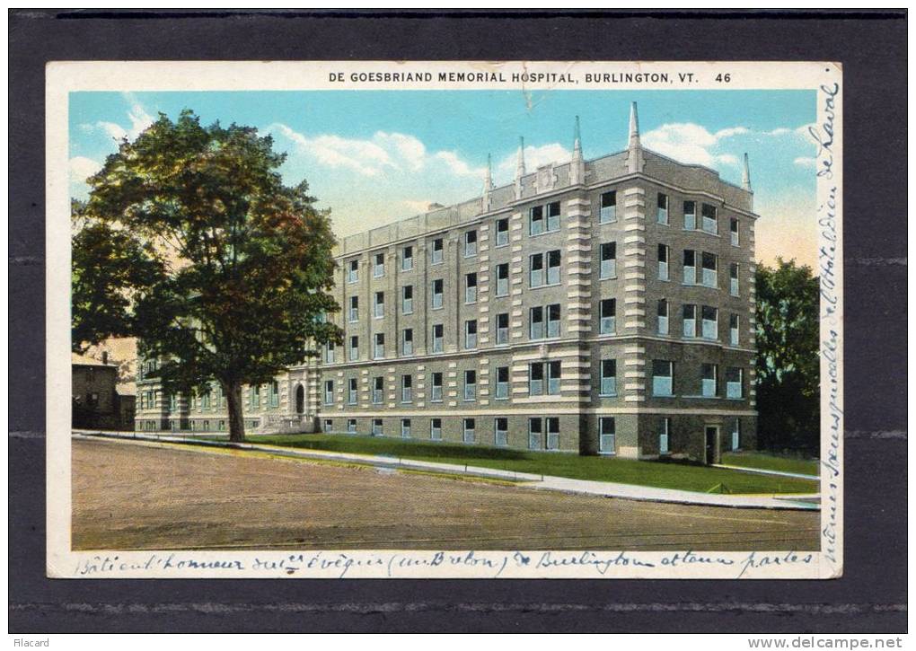 29073   Stati  Uniti,  Vt.,  Burlington,  De  Goesbriand  Memorial  Hospital,  NV  (scritta) - Burlington