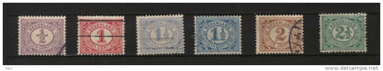 PAYS BAS : Série Complète, 1899 - 1913, 6 Timbres, OBLITÉRÉS N° 65 à 69 Dont N° 67a - Used Stamps