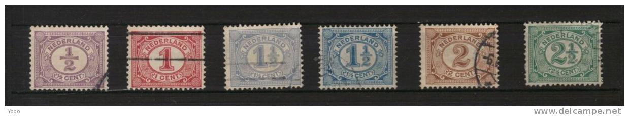 PAYS BAS : Série Complète, 1899 - 1913, 6 Timbres, OBLITÉRÉS N° 65 à 69 Dont N° 67a - Oblitérés