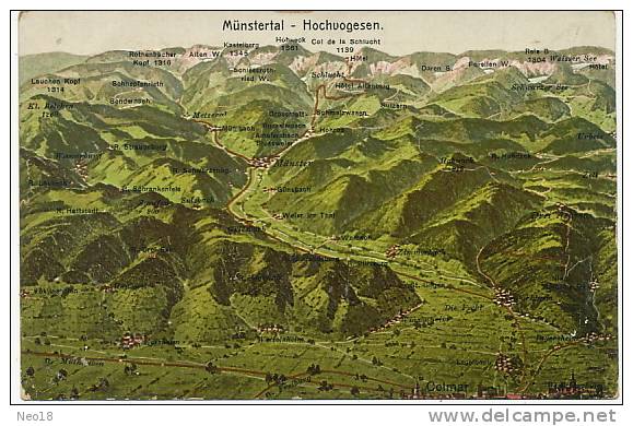 Carte Geo Aerienne  Munstertal Munster, Muhlbach, Gunsbach, Metzeral Etc - Sonstige & Ohne Zuordnung