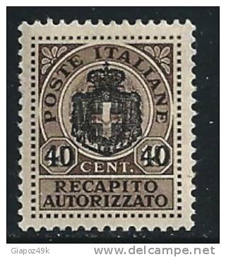 ● ITALIA - LUOGOTENENZA 1945 - RECAPITO AUTORIZZATO - N.° 5 * - Cat. ? € - Lotto N. 713 - Authorized Private Service