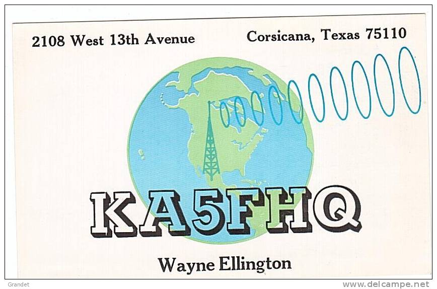 CARTE RADIO QSL - U.S.A. - CORSICANA - TEXAS - 1981. - Radio Amateur