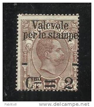 ITALIA REGNO 1890 2 CENT SU 1.75 PACCHI SOPRASTAMPATO MNH - Nuevos