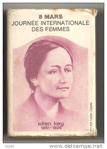 Femme, Année,développement, Ellen Key, Classe Ouverte- Boite Allumettes, Voir Scan, Utilisée, Vide(AL441) - Famous Ladies