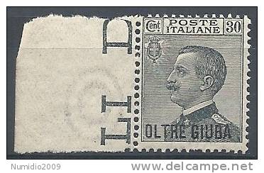 1925 OLTRE GIUBA EFFIGIE 30 CENT MNH ** - RR10557 - Oltre Giuba