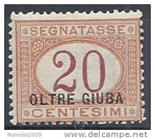 1925 OLTRE GIUBA SEGNATASSE 20 CENT MNH ** - RR10557 - Oltre Giuba