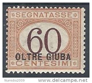 1925 OLTRE GIUBA SEGNATASSE 60 CENT MH * - RR10557 - Oltre Giuba