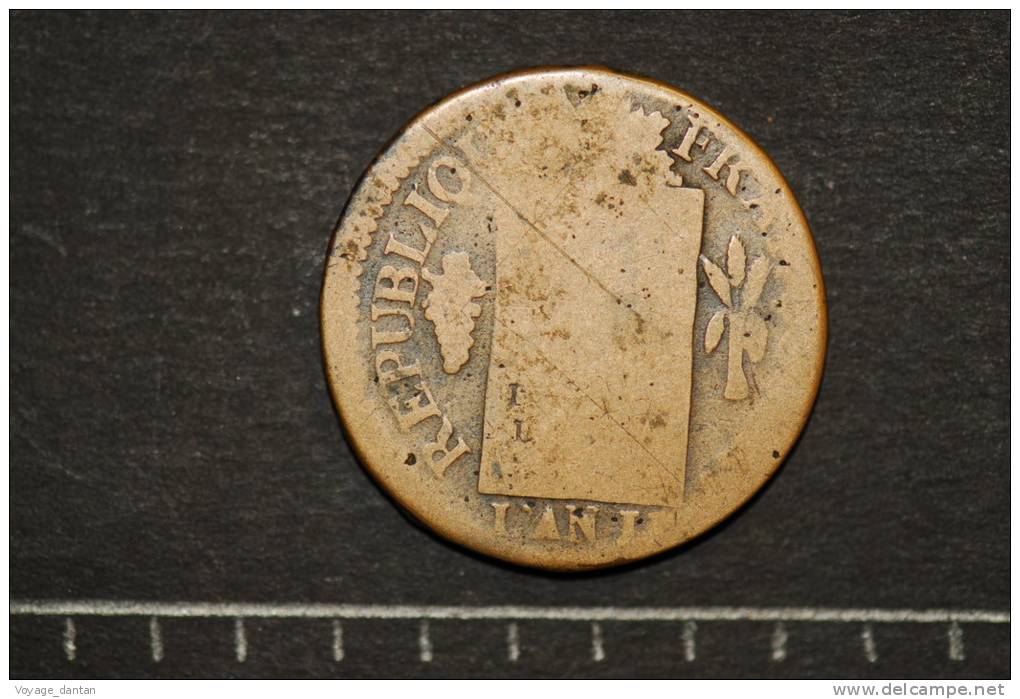 Monnaie, France, 1 Sol Aux Balances L'an II 1793 BB - Andere & Zonder Classificatie