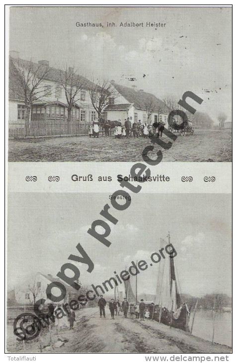 Gruß Aus Schaaksvitte Gasthaus Adalbert Heister Seesteg Kaschirskoje 16.1.1916 Gelaufen - Ostpreussen