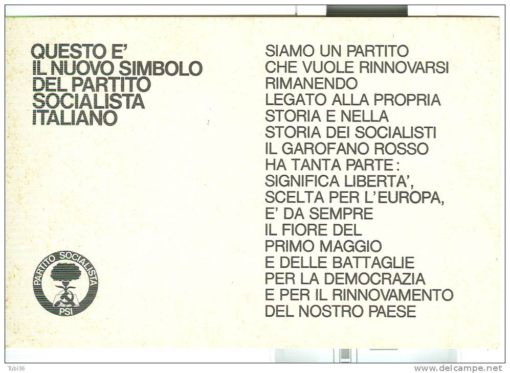 QUESTO E' IL NUOVO SIMBOLO DEL PARTITO SOCIALISTA ITALIANO, - Political Parties & Elections