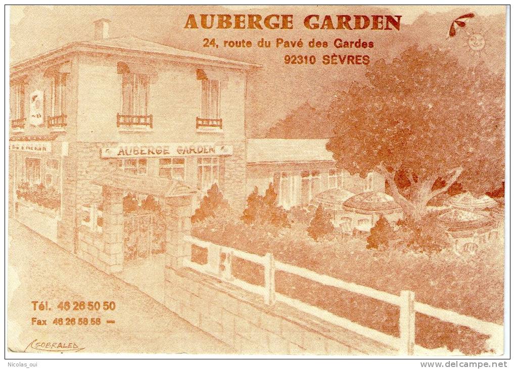 92 AUBERGE GARDEN  Route Du Pave Des Gardes SEVRES - Sevres