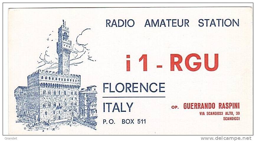 CARTE RADIO QSL - FLORENCE - ITALIE - 1969. - Radio Amateur