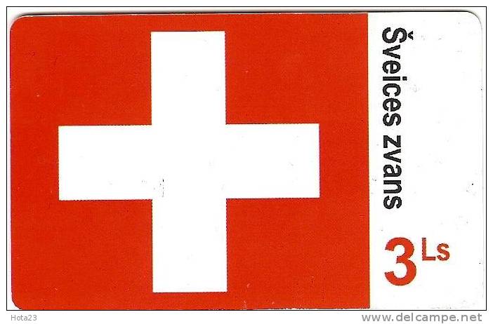 Latvia Prepaid Card Sveices Zvans  --  Helvetia   - 3 Ls - Lettonie