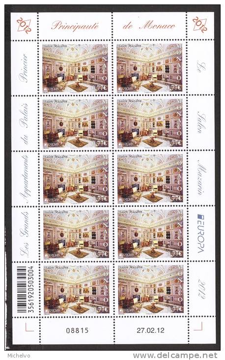 Monaco 2012 - Yv N° 2828 ** - Le Salon Mazarin - Unused Stamps