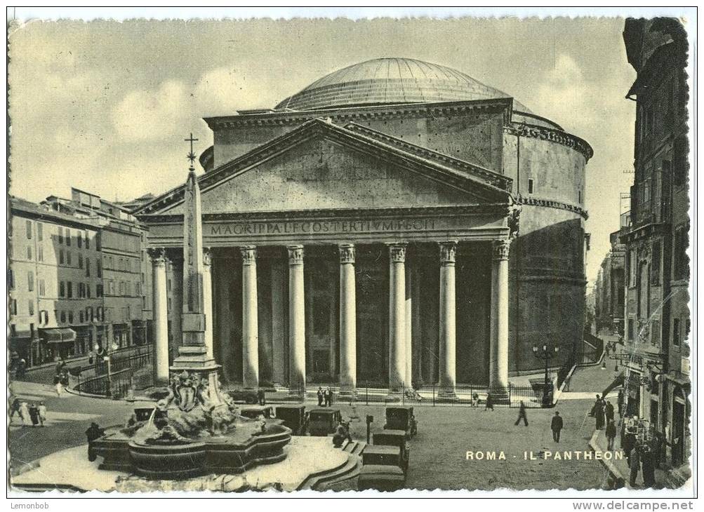 Italy, Rome, Roma, Il Pantheon, 1957 Used Postcard [P9534] - Pantheon